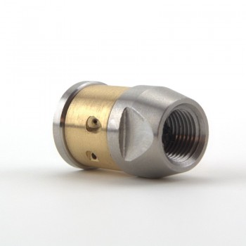 Rotating nozzle with 90 ° opposed jets Ø35mm, 3/8 "F, INOX inserts and Stopper Head