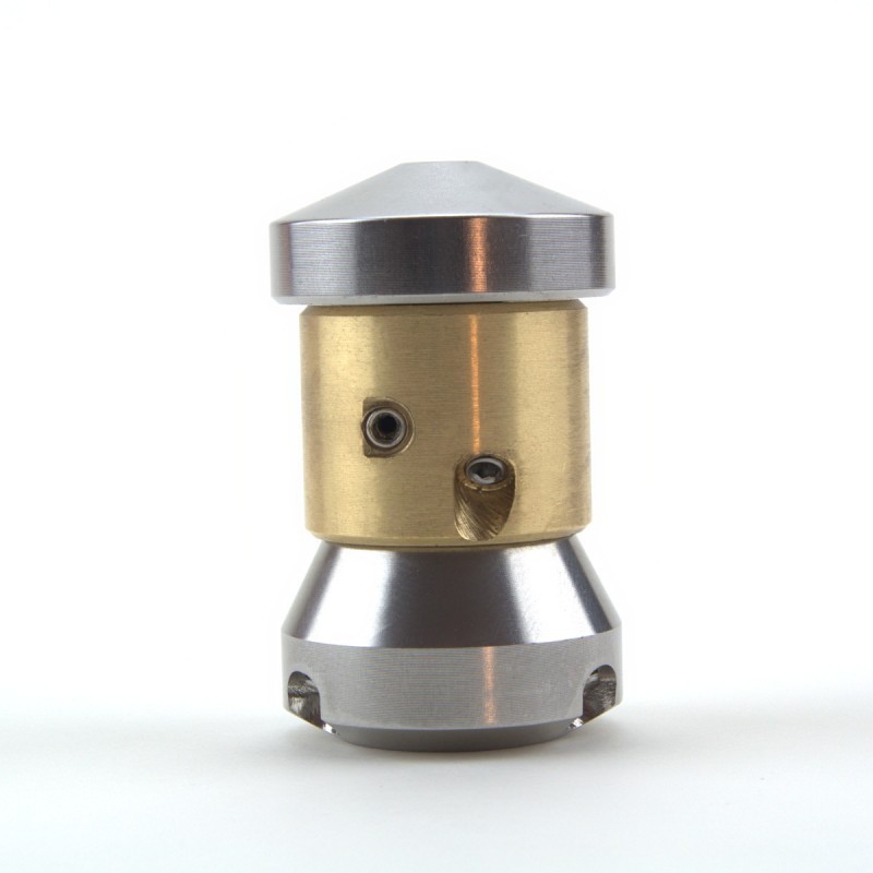 Rotating nozzle with 90 ° opposed jets Ø35mm, 3/8 "F, INOX inserts and Stopper Head