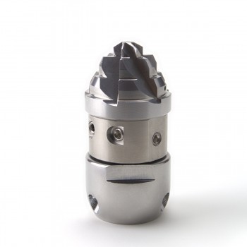 Rotating nozzle with 90 ° opposed jets Ø35mm, 3/8 "F, INOX inserts and Stopper Head