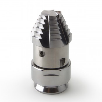 Rotating nozzle with 90 ° opposed jets Ø35mm, 3/8 "F, INOX inserts and Stopper Head