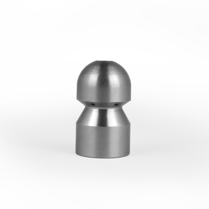 Ugello per spurgo Testa Tonda da 3/8" in Acciaio INOX forato posteriormente
