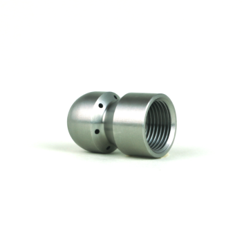Ugello per spurgo Testa Tonda da 3/8" in Acciaio INOX forato posteriormente